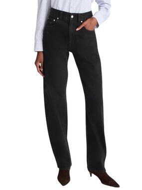 Madewell The Balloon Jean Rigid Denim Exaggerated Barrel Leg Black Frost Size 25